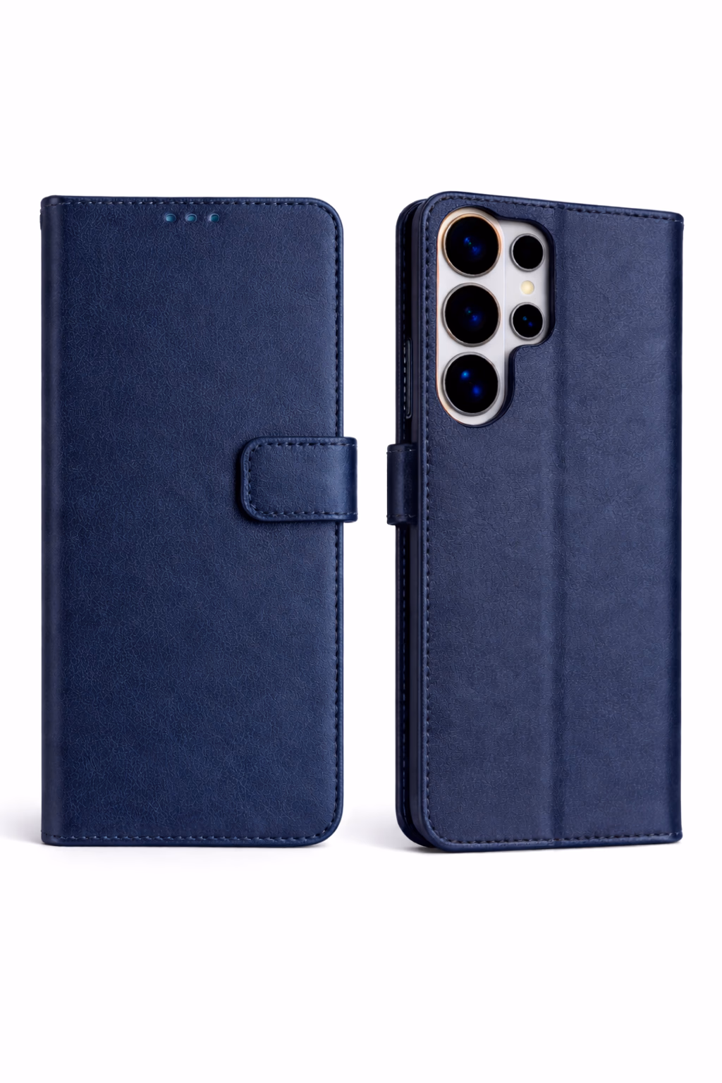 Samsung S26 Ultra - Classic Leather Wallet - Navy Blue
